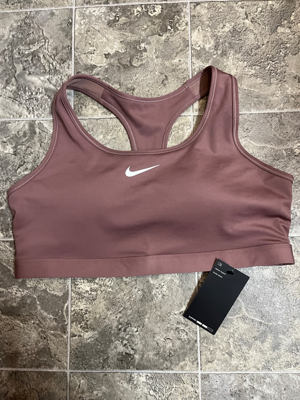NWT Nike Brown Racerback Dri-FIT Medium Support Sports Bra Size XXL